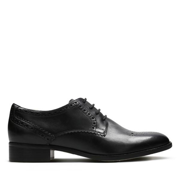 Clarks Womens Netley Rose Flat Shoes Black | USA-2905674